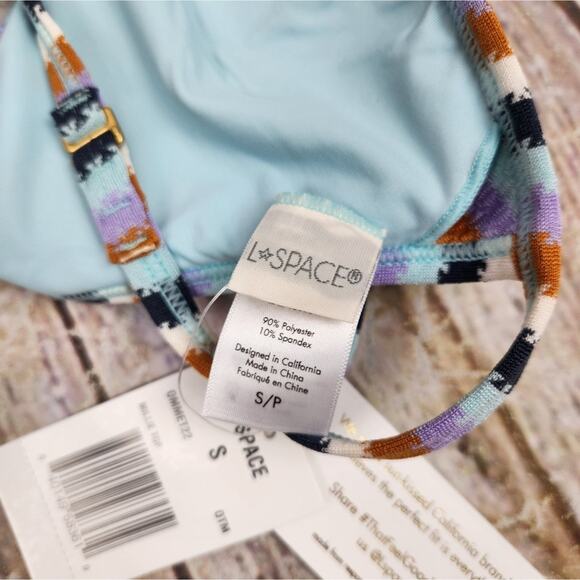 L*Space Millie Bikini Triangle Top Over the Moon Striped Small NWT - Picture 5 of 5